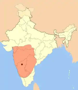 Map of Badami Chalukya empire around 700 AD