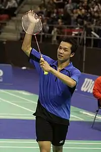 Image 21Taufik Hidayat, 2004 Olympic gold medalist in badminton men's singles. (from Culture of Indonesia)