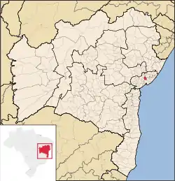 Location of São Francisco do Conde in Bahia