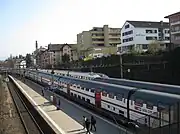 Platforms busy with trains