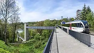 THURBO trainset operating as S65 at Neuhausen Rheinfall