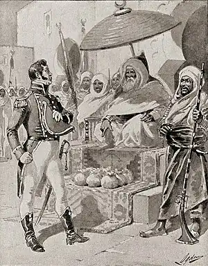 Image 78Captain William Bainbridge paying tribute to the Dey of Algiers, c. 1800 (from Barbary pirates)