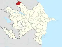 Map of Azerbaijan showing Balakan District