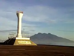 Balingoan pier with Camiguin in the background