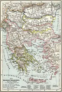 Map of the Vilayet of Kosovo within the Ottoman Empire (1905)