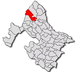 Location in Mehedinți County