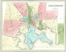 Image 17Baltimore Street Map, 1838 (from History of Baltimore)