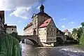 Old town hall with both bridges