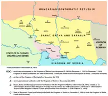 Region of Banat, Bačka and Baranja that proclaimed unification with Serbia