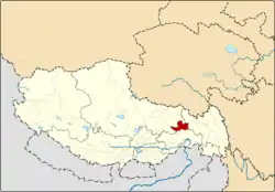 Location of Banbar County within Tibet Autonomous Region