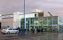 The booking hall and main entrance Banbury railway station, managed by Chiltern Railways.