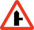 Side road on the left ahead