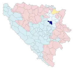 Location of Banovići within Bosnia and Herzegovina.