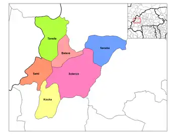 Provincial map of its departments