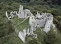 Ruins of Brekov Castle from a bird's eye view