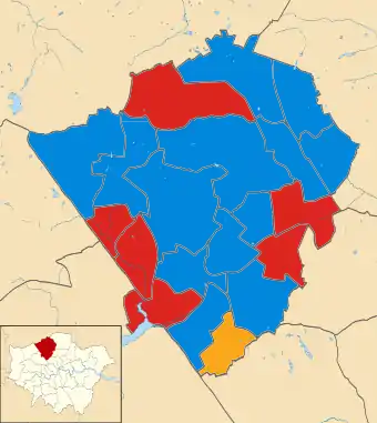 Barnet 1990 results map