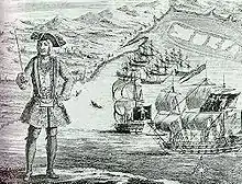 Image 23Bartholomew Roberts was the pirate with most captures during the Golden Age of Piracy. He is now known for hanging the governor of Martinique from the yardarm of his ship. (from Piracy)