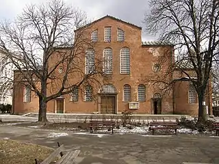 Exterior of the Basilica St. Sofia in Sofia, Bulgaria, 4th century CE