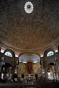 Inside the structure of the dome is the tomb of Rafael Guastavino