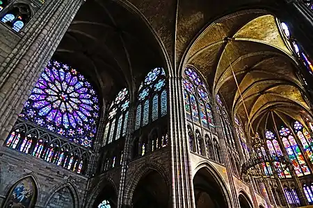 Interior of the Basilica of Saint Denis in Paris, prototype of Gothic architecture.