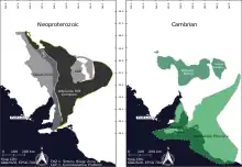 This image shows the known extent of sub-basins of the Adelaide Superbasin for both the Neoproterozoic and Cambrian components