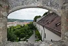 View of the garden from the ramparts