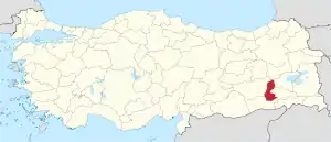 Location of Batman Province in Turkey