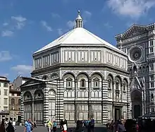 The octagonal Baptistry of Saint John, Florence, completed in 1128