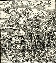 A depiction of Battle of Krbava Field between Croatians and Ottomans in 1493.