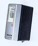 Bauer E 251 - Compact automatic flash with built-in rechargeable battery Made in Germany, Robert Bosch Photokino GMBH, 1969