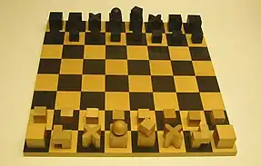 Image 36Bauhaus chess set by Josef Hartwig (from Chess in the arts)