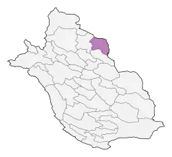 Location of Bavanat County in Fars province