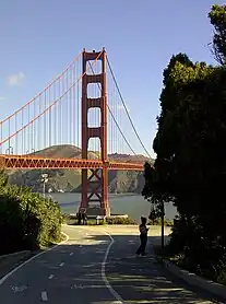 Trail with the Golden Gate Bridge