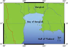 Pattaya is located in Bay of Bangkok