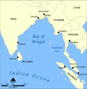 Map of the Bay of Bengal