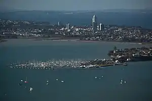 Bayswater marina with Takapuna in the background