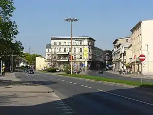 View of the tenement from the eastern side of the square