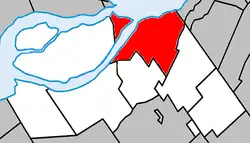 Location within Beauharnois-Salaberry RCM