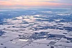 Aerial view with Beausejour in the centre foreground