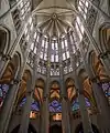 Interior stained glass and choir