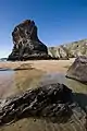 Image 41Low tide at Bedruthan Steps (from Geography of Cornwall)