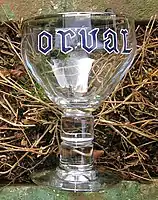 Orval beer in its "chalice" glass