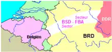 Image 23Map showing the area of West Germany occupied by Belgian forces after the Second World War, known as FBA-BSD (from History of Belgium)