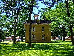 Library Park, with the old Village Hall (1894) in its center, is listed on the National Register of Historic Places