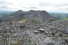 Bengower (back left) behind Benbreen, viewed from Bencollaghduff