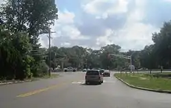 Looking east along Bergerville Road towards US 9