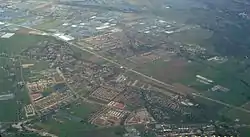 Aerial view of the town