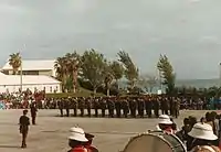 A platoon of the Training Company of the Bermuda Regiment, at Warwick Camp, during Recruit Camp 1993