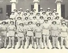 Bermuda Volunteer Engineers on the steps of the Masonic Hall on Reid Street in 1934.