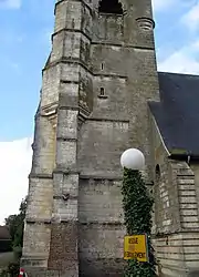 The bell tower of the church in Berneuil